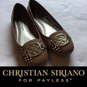 Christian Siriano size 6.5 brown ballet flats